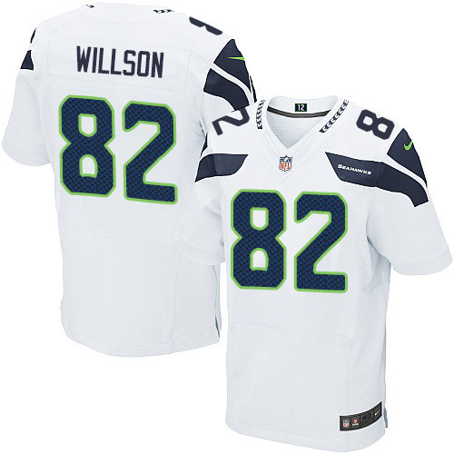 Men's Elite Luke Willson Nike Jersey White Road - #82 NFL Seattle Seahawks